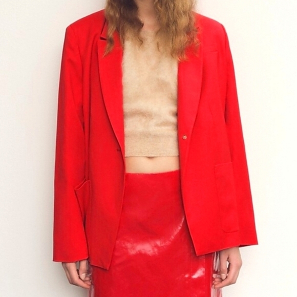 NWT J. Crew Helena Blazer In City Twill Vintage Red Size Medium - Picture 1 of 11